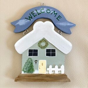 Hand Painted Welcome Sign - Winter Scene